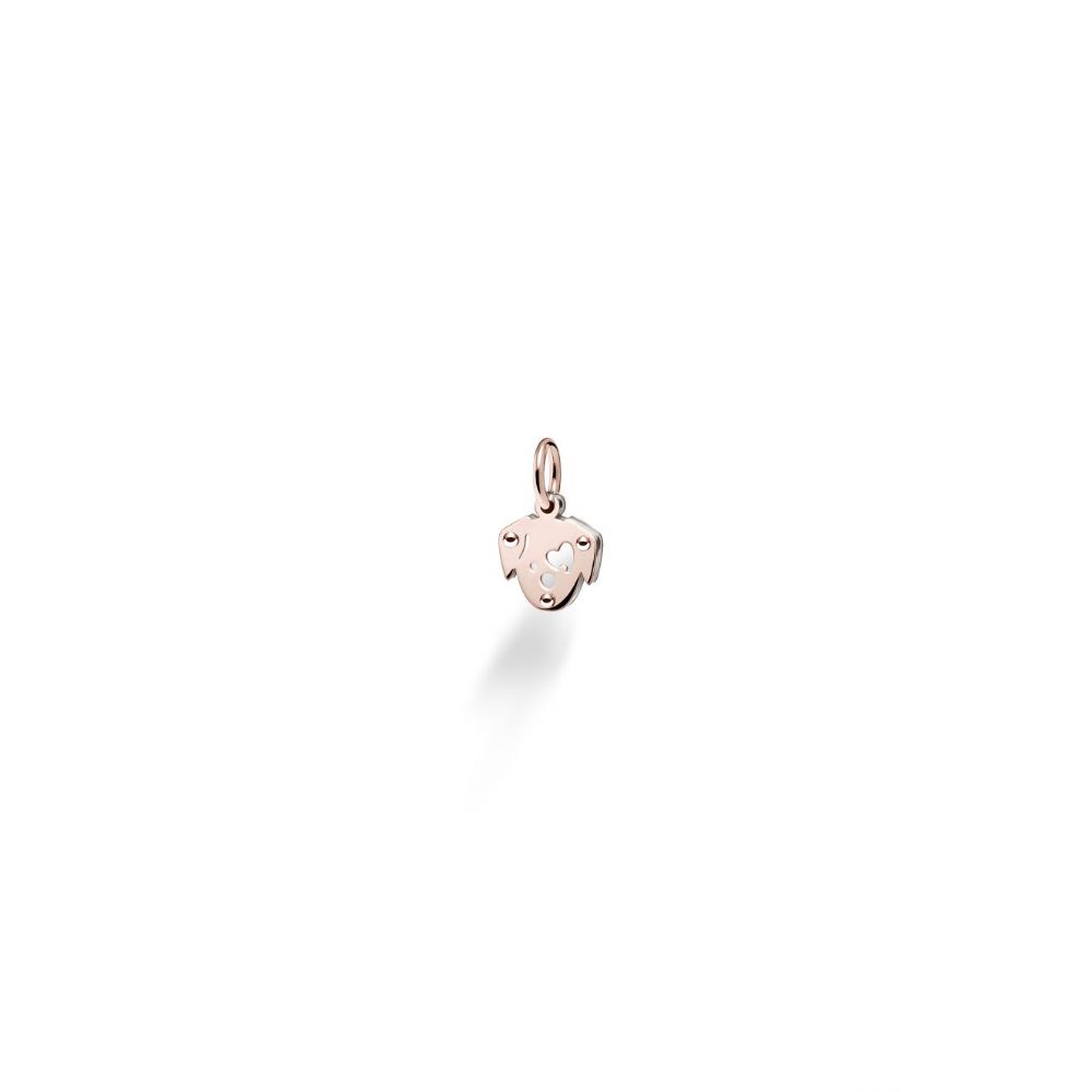 Le Bebè Charm in Roségold und Silber mit Lock Your Love-Welpen – LBB166