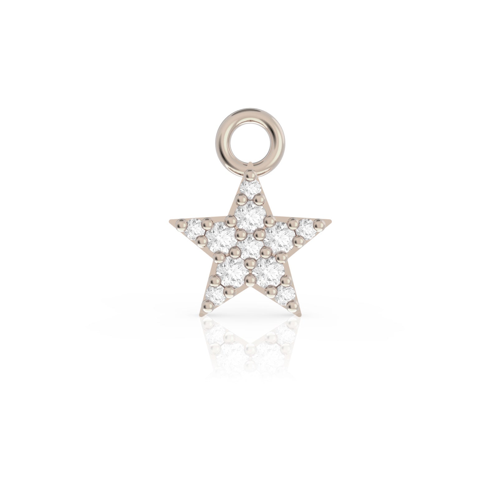 Weißgold-Anhänger, Stern mit Diamanten - 741-STE-D