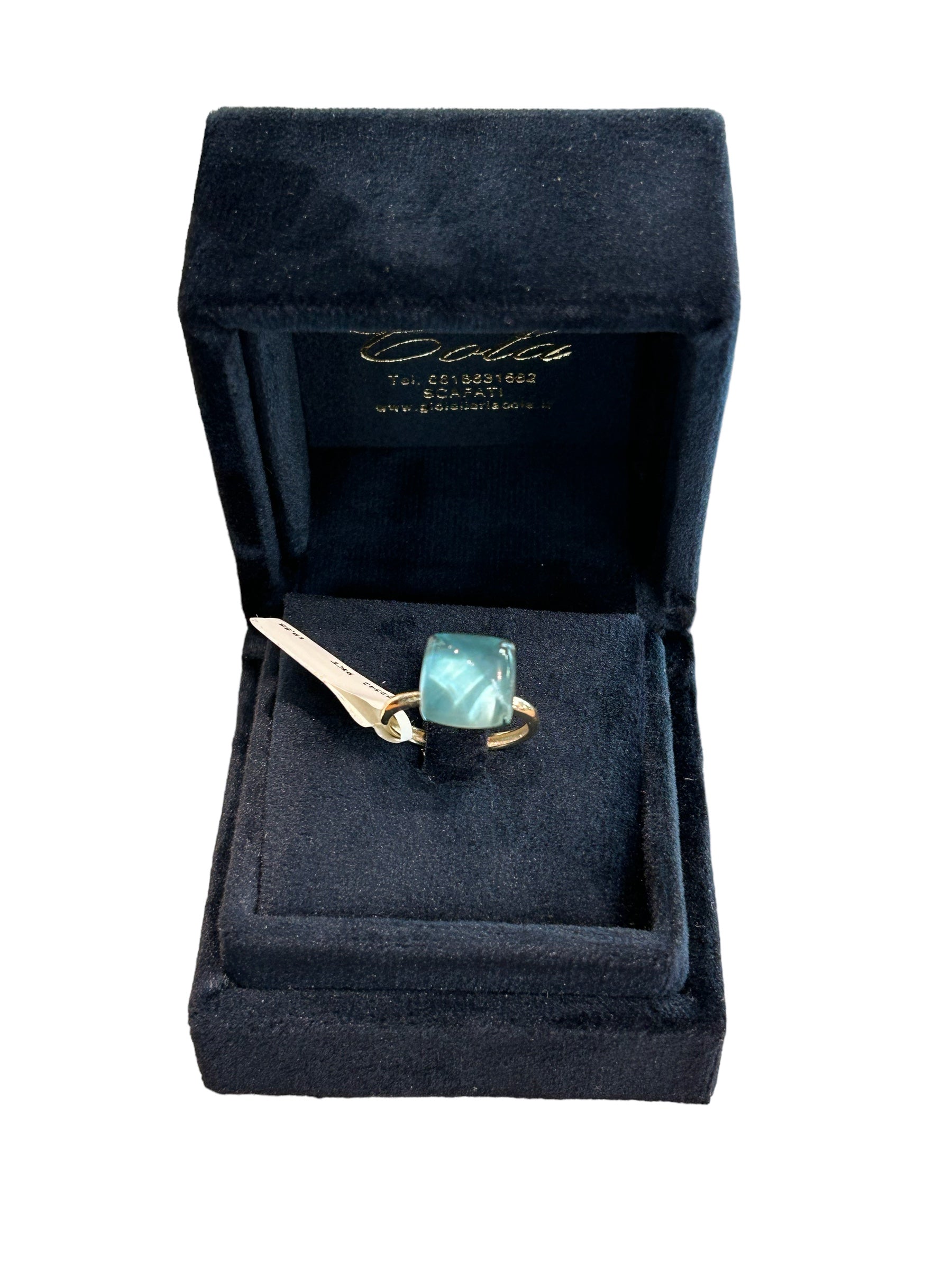 Mazza - Anello oro 9kt e pietra tipo topazio azzurro chiaro - AN CUBIC