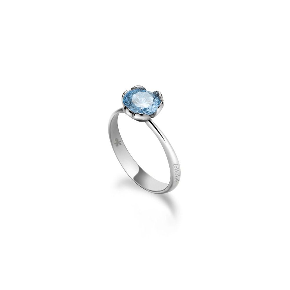 Bague Le Bebé en Or Blanc avec Topaze Synthétique – Lovely – LBB601