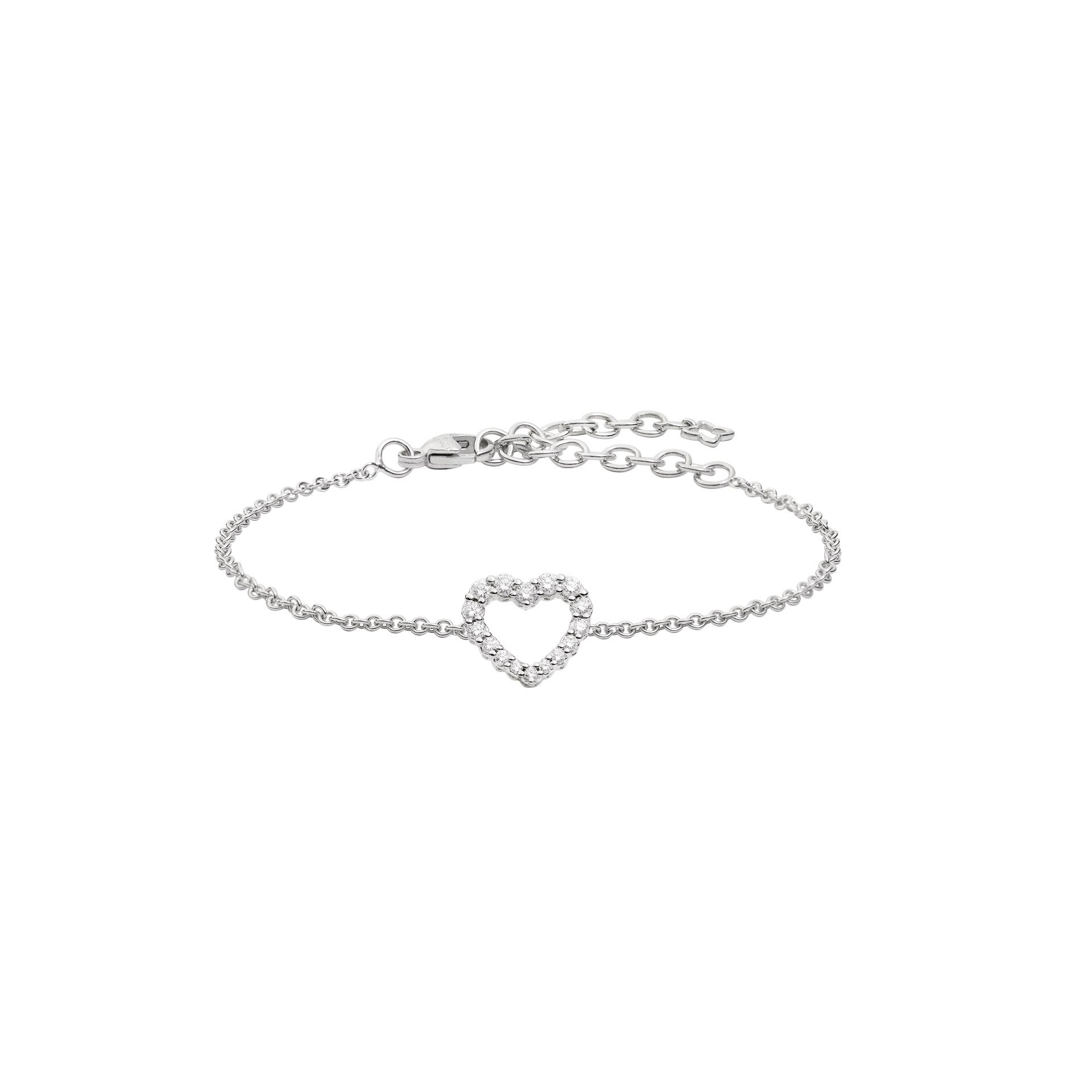 Herzarmband aus Weißgold und Diamanten, 0,22 ct – B01CU009/022