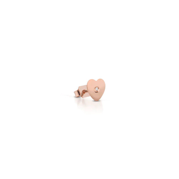 Monorecchino oro 9 kt con cuore - NKT357