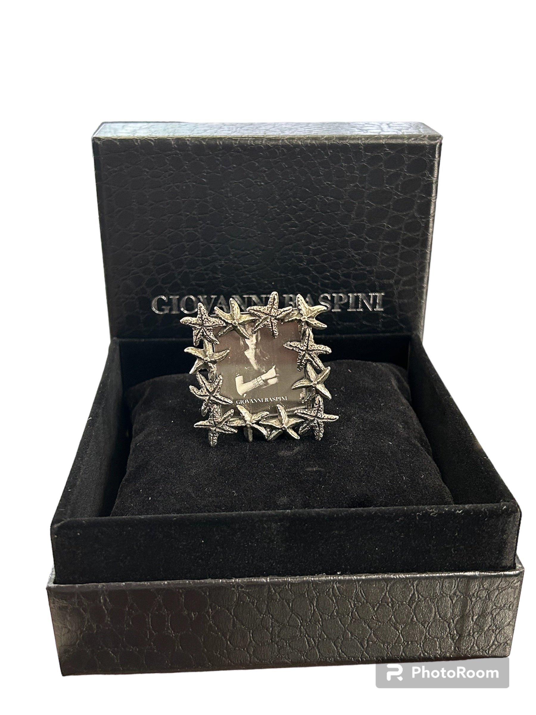 Giovanni Raspini mini cornice in bronzo bianco con stelle marine - B117
