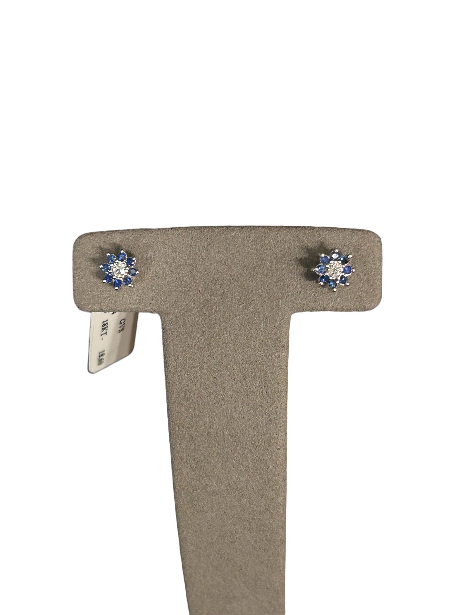 Diana - Orecchini a fiore in zaffiro e diamanti, 0,24ct di zaffiri - OR DIANA 30 INVERSO