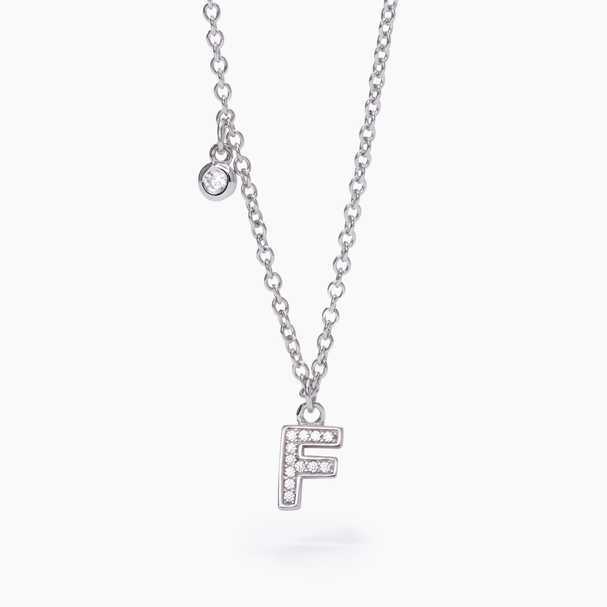 Mabina Donna – Halsband mit Buchstabe „F“ – 553500F