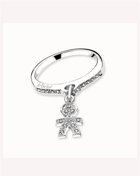 Bague Homme avec Pendentif Pavé Diamants LBB038
