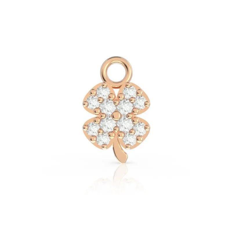 Vierblättriges Kleeblatt-Symbol mit Diamanten - 253-QUAD
