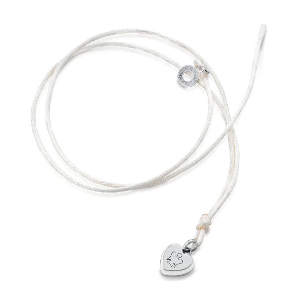 COLLANA CON CIONDOLO CUORE SMALTATO PANNA - GIA403