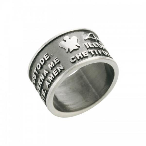 Anello Angelo di Dio argento brunito - GIA161