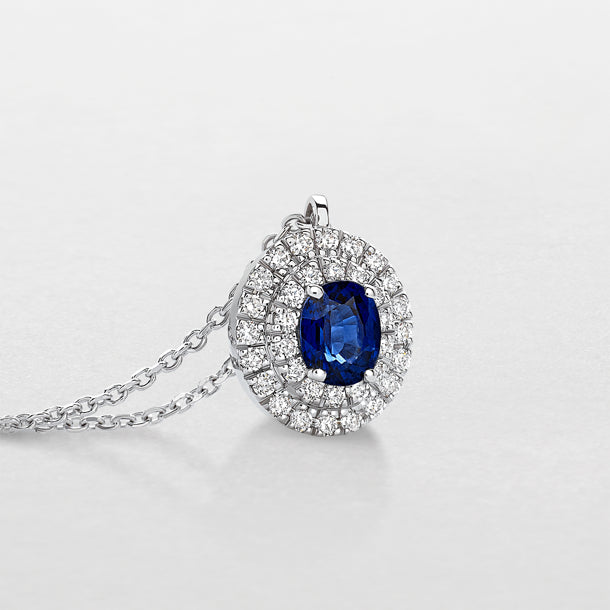 Kreuzkette aus Weißgold mit schwarzen und weißen Diamanten – GB36007Z