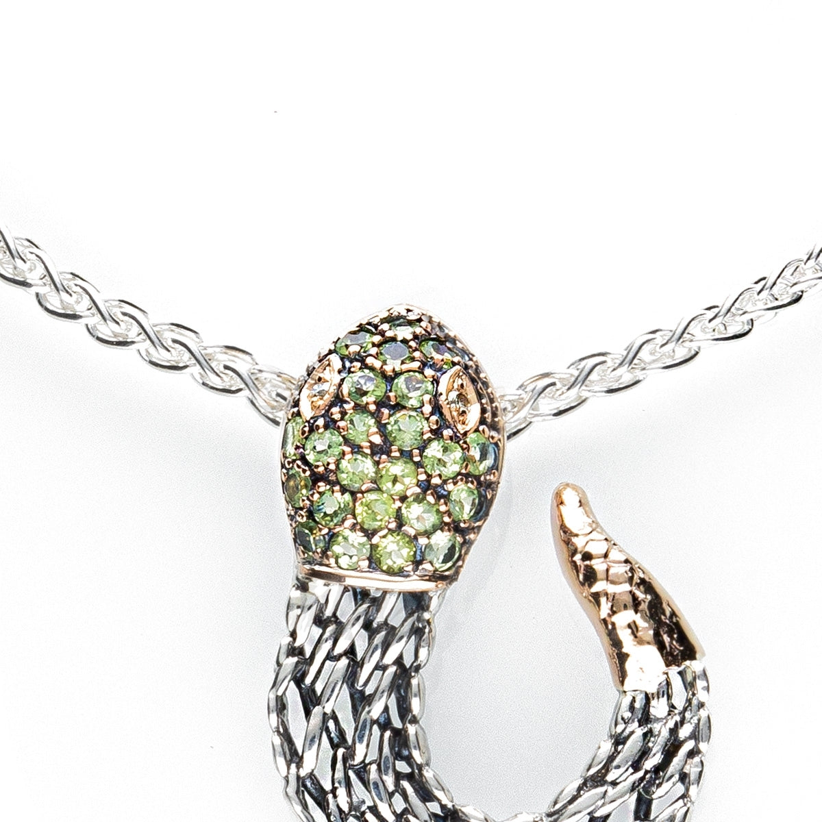 Mittelalterliche Schlangenkette mit Peridotkreisen - CO422