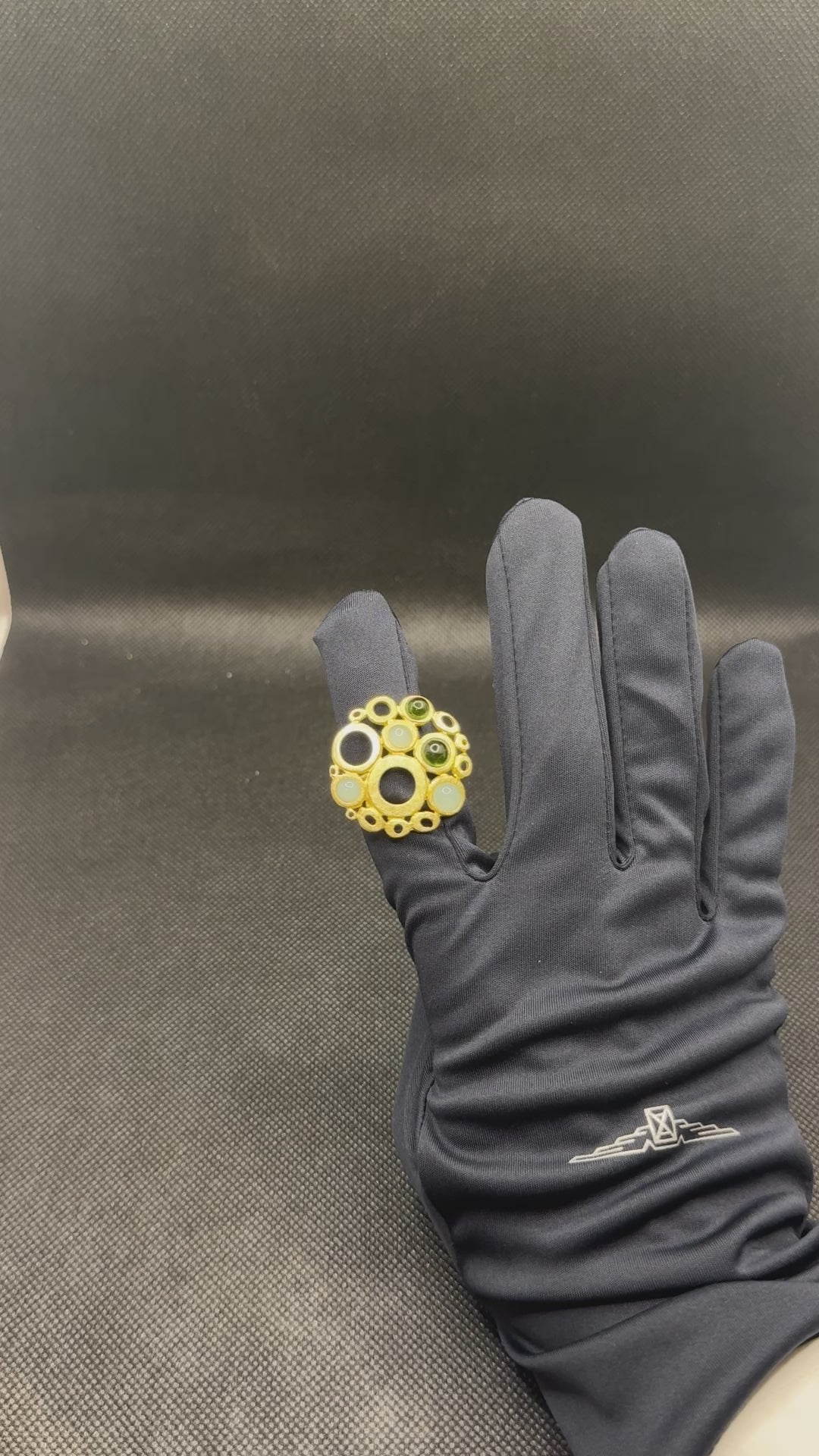 Labriola-Ring aus vergoldetem Silber und grünem Peridotquarz – AG1123BS