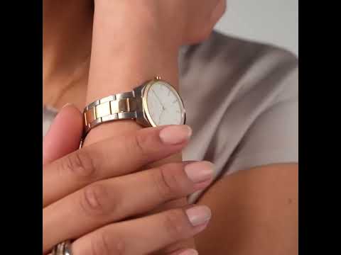 Bering Ultra Slim Damenuhr | Silber/Hell/Gebürstetes Gold, 31 mm | 17231-704
