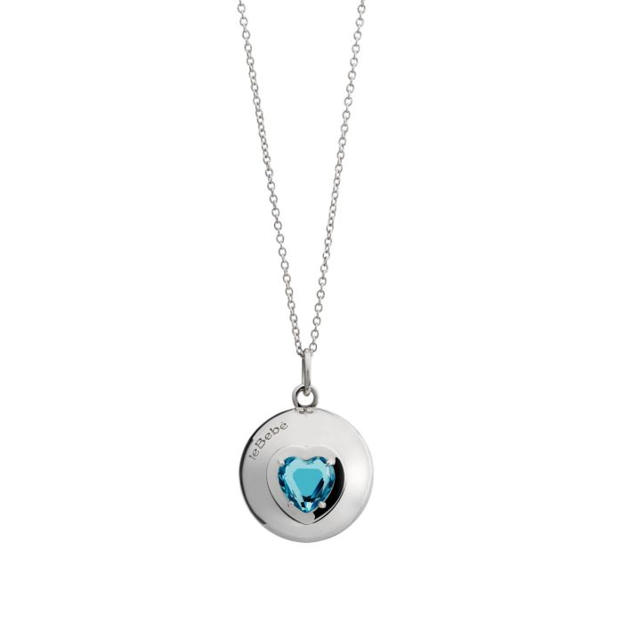 Collana Suonamore in argento con due pietre colorate e un ciondolo cuore addizionale - SNM070