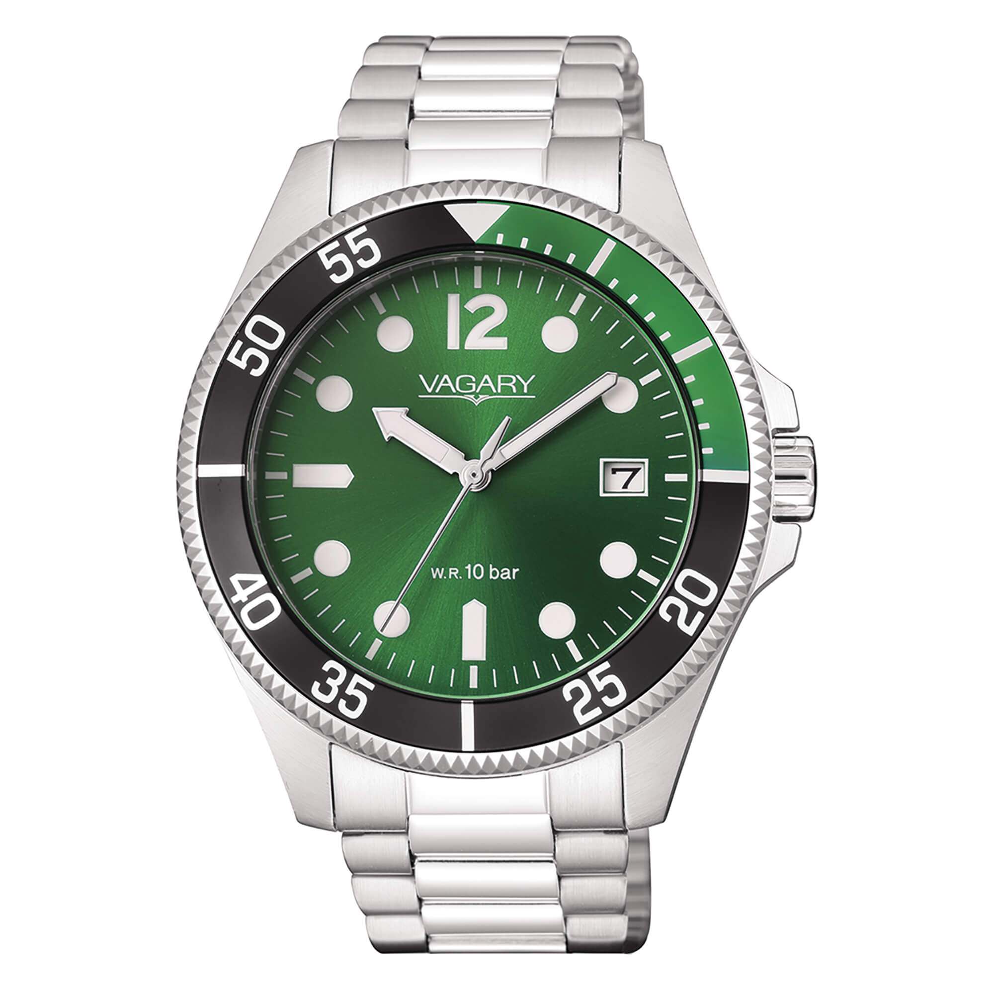 Vagary By Citizen Aqua39 Herrenuhr, grünes Zifferblatt, 41 mm – VD5-112-41