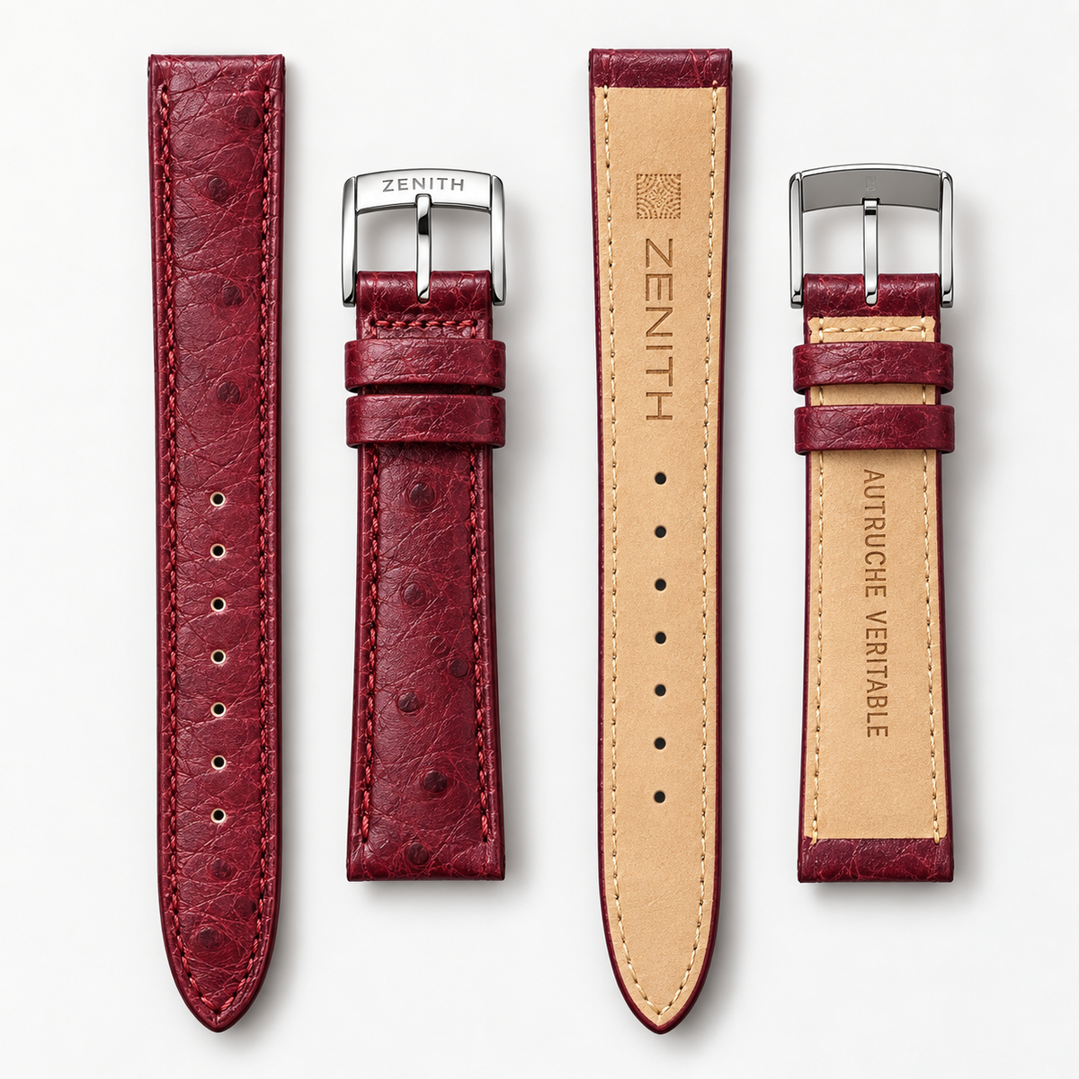 Orologio Zenith Lady Automatic — Acciaio 34 mm — Automatico, quadrante e lunetta bordeaux — NOS con doppio cinturino — 01.3200.467