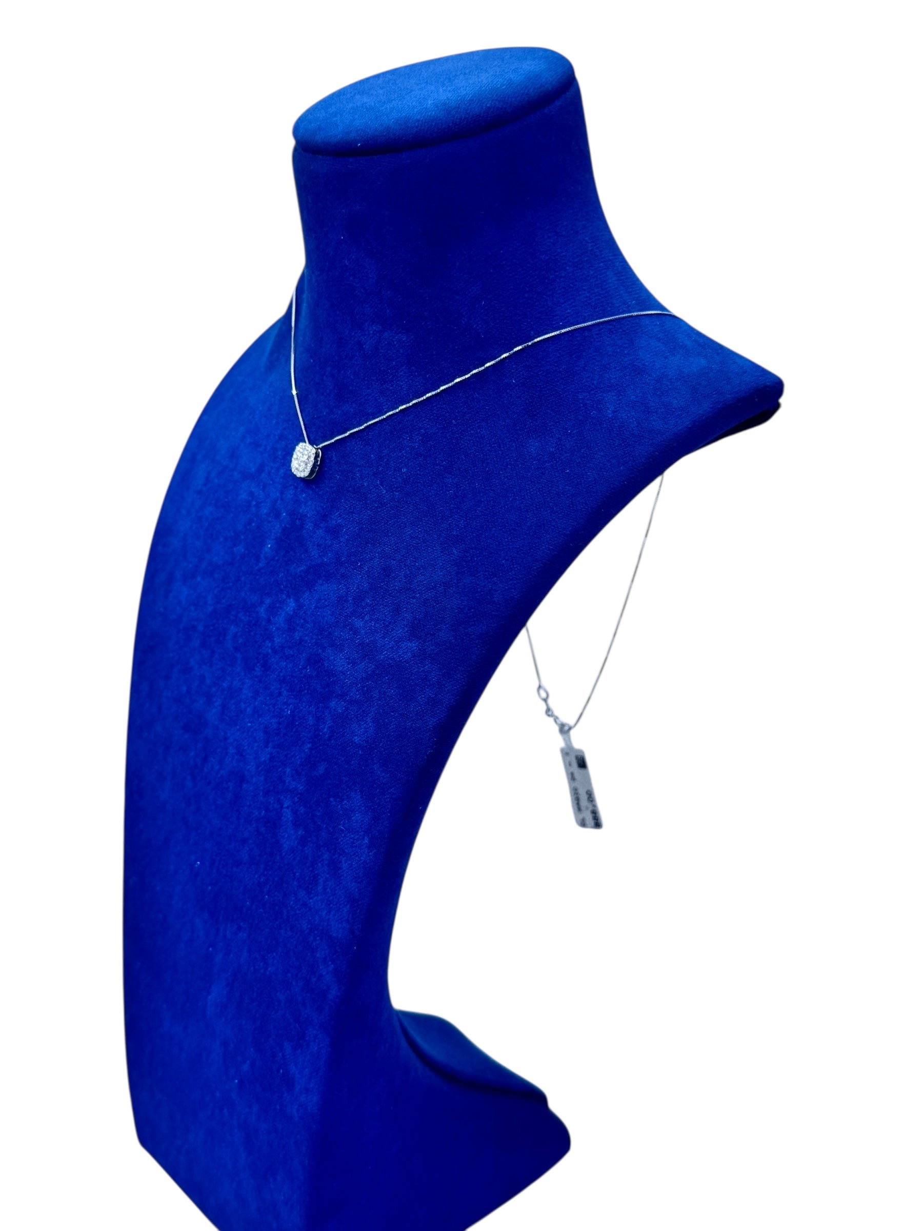 Diana - Collana punto luce in oro bianco 18kt e mosaico di diamanti - CL MAGIC 04-1