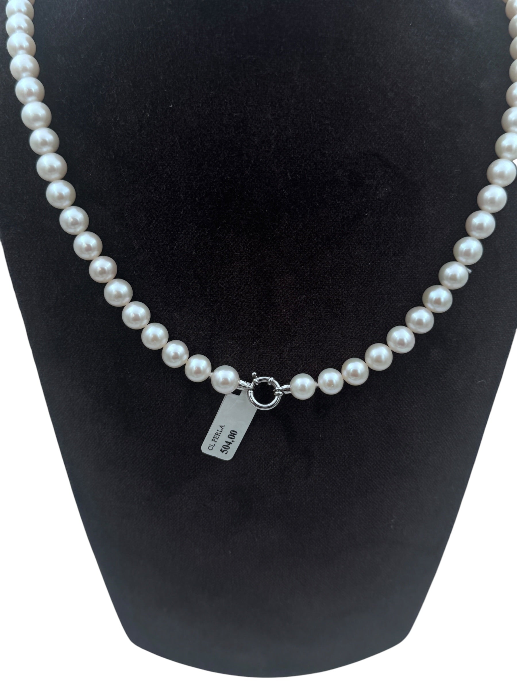 Mazza - Collana di perle coltivate fresh water, 7,5-8mm - CL PERLA