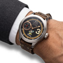 Orologio Terra Cielo Mare Disney Topolino Aviatore — 44 mm — Carica manuale Unitas 6497.1 con piccoli secondi, quadrante nero — NOS con scatola e garanzia originali - TC3000AC3PA