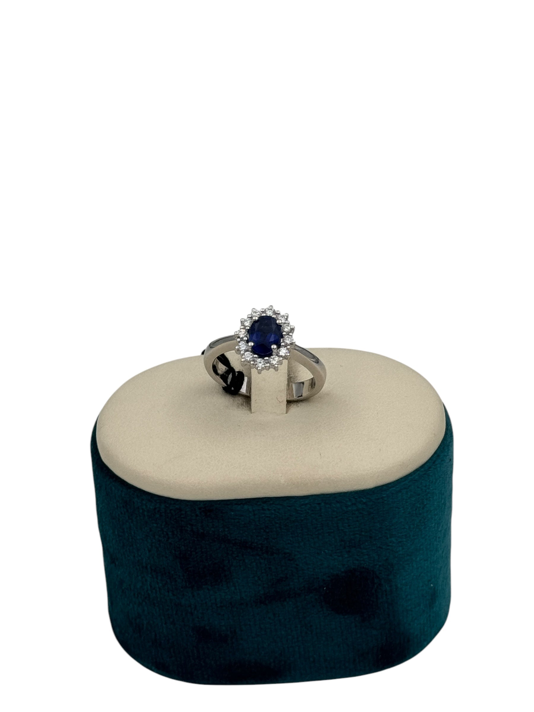 Anello Zaffiro Giorgio Visconti con giro di diamanti, 1.15ct di zaffiri - AB17142BZ