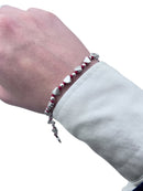 Bracciale Spadarella in argento, da donna, con cuori, colore rosso - SPBR60