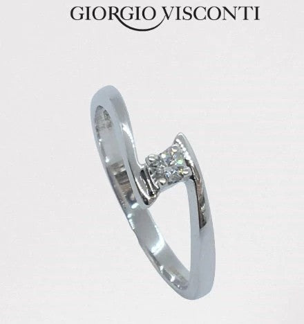 Bague solitaire Giorgio Visconti avec diamant, 0,04 ct - AB12681