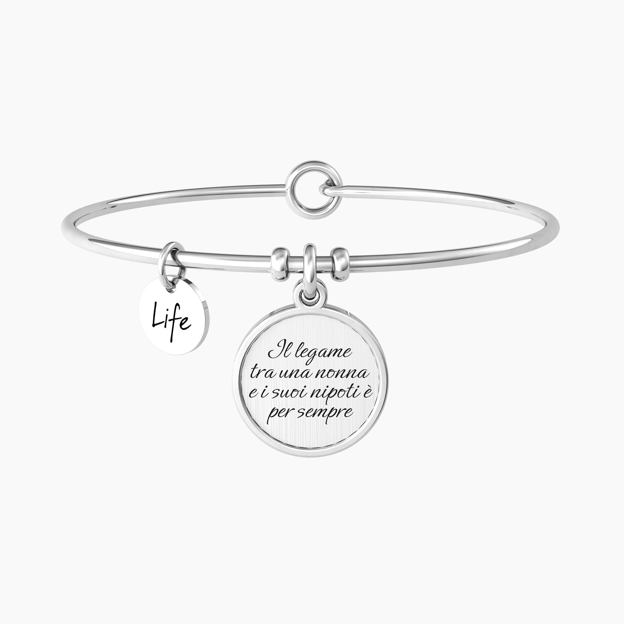 Bracelet rigide pour grand-mère avec pendentif rond GRANDMÈRE | LIAISON POUR TOUJOURS - 732086