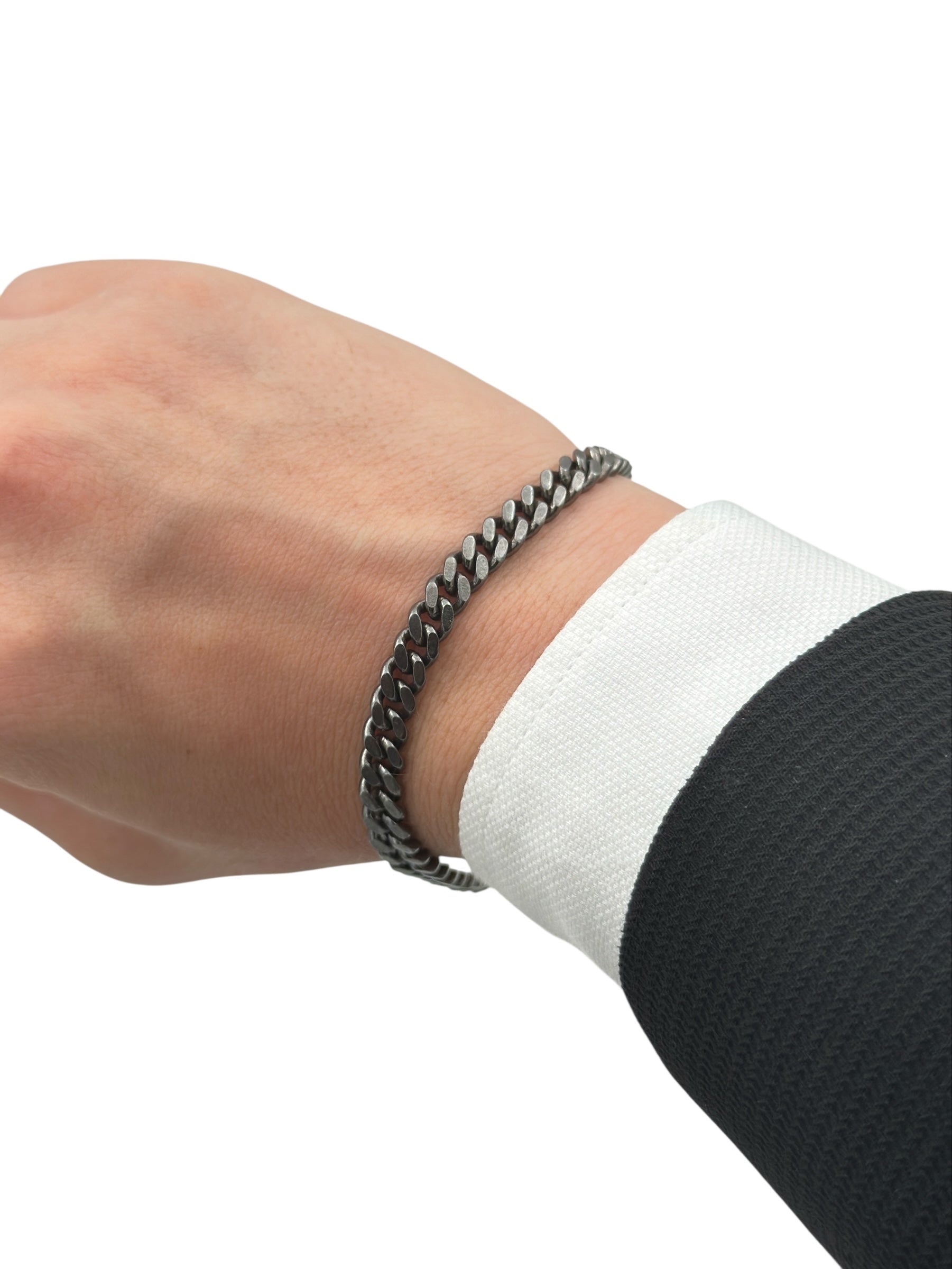 Bracciale Zancan da uomo in argento brunito, collezione Cosmopolitan - EXB659-N