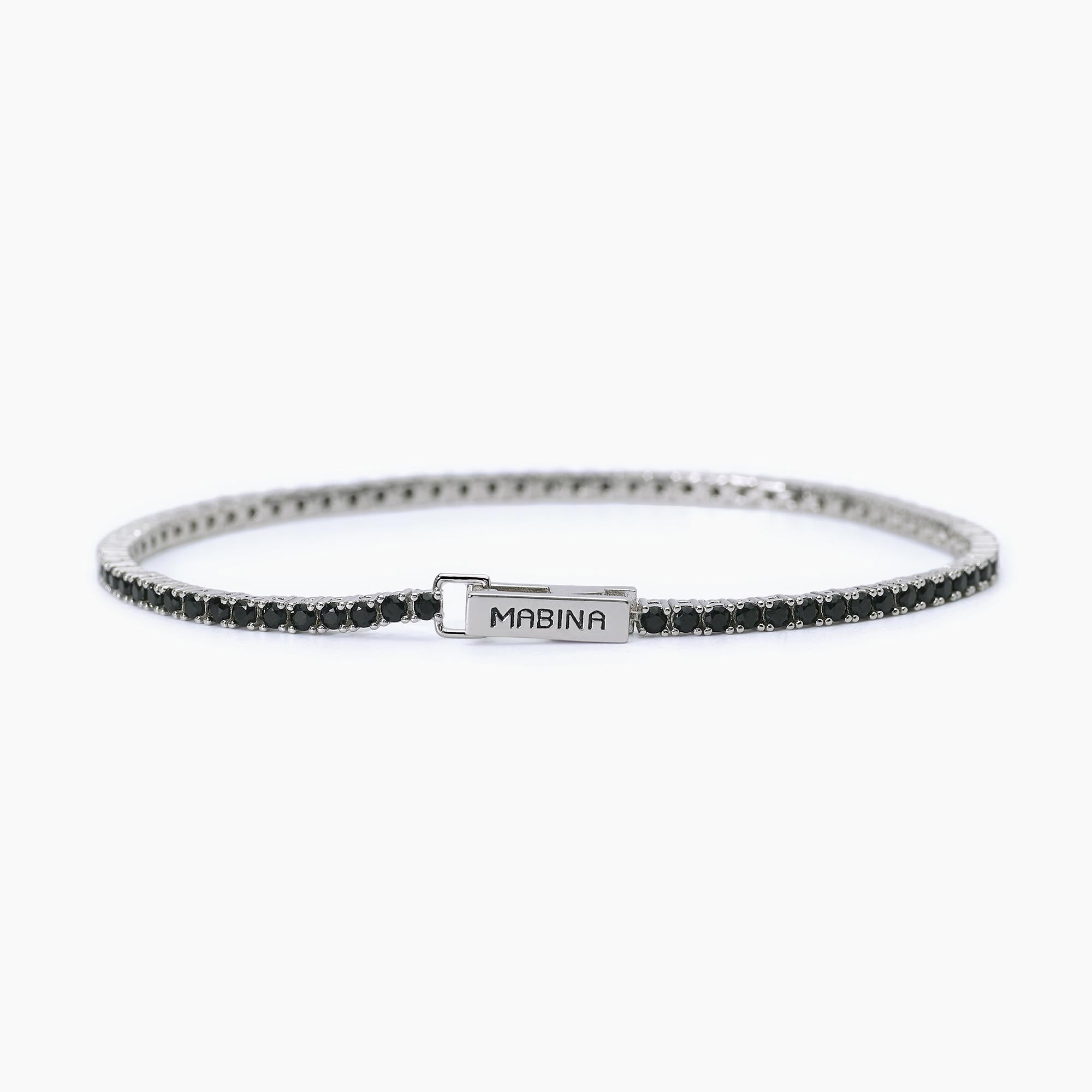 Mabina Homme - Bracelet tennis noir TENNIS CLUB - 533713-M