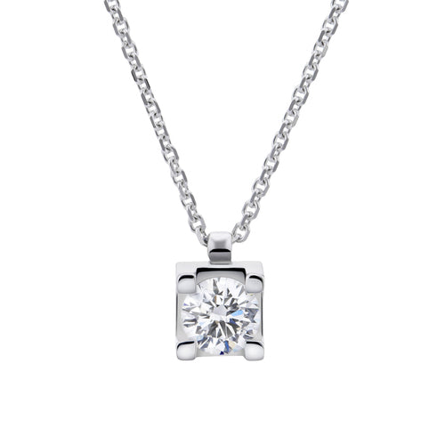 NECKLACE WITH STRAIGHT TURNED LIGHT POINT PENDANT 0.06 ct - GIM006