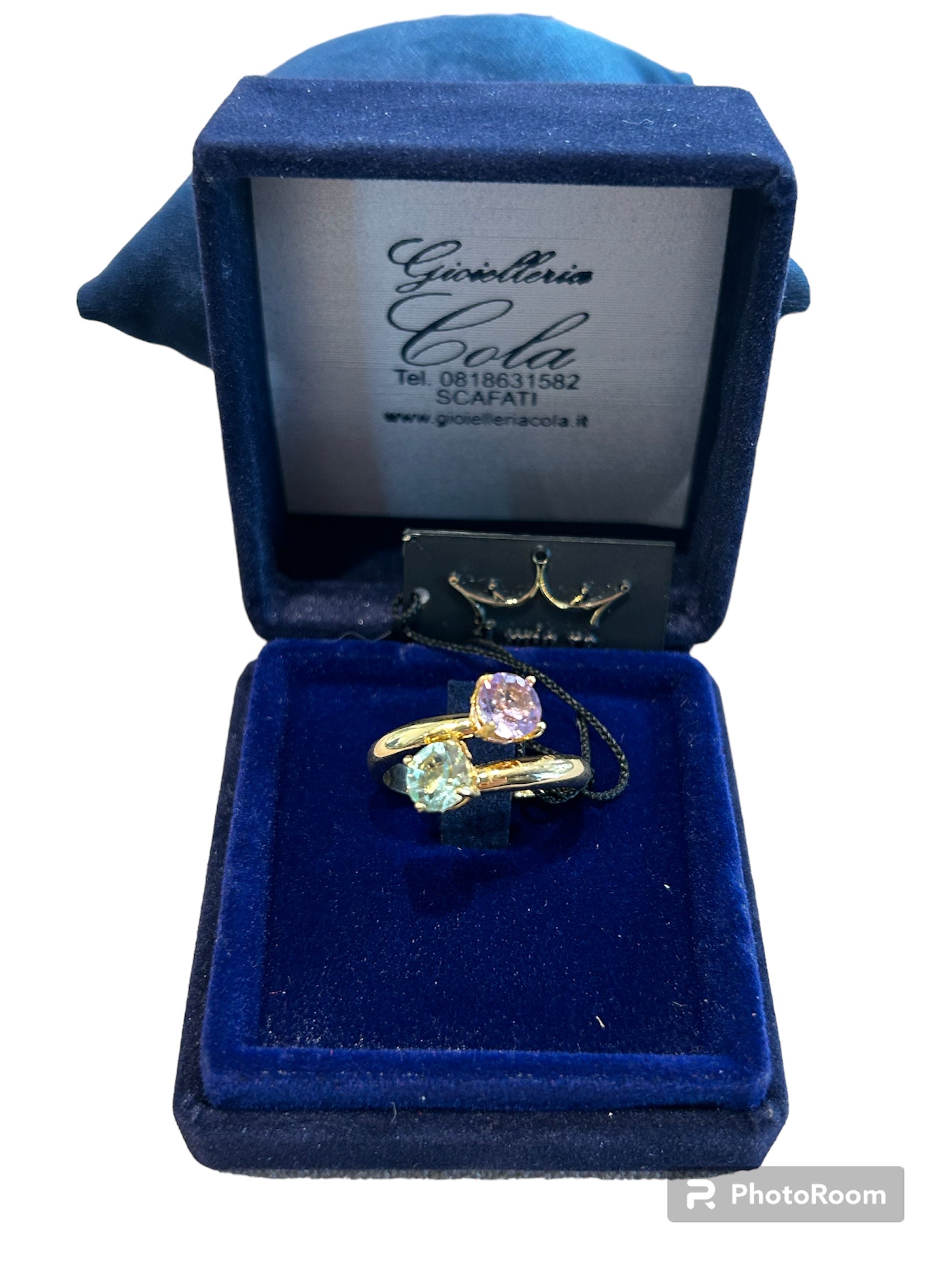 IL Mio Re - Contrariè ring with rose quartz in gilded bronze - ILMIORE AN 020