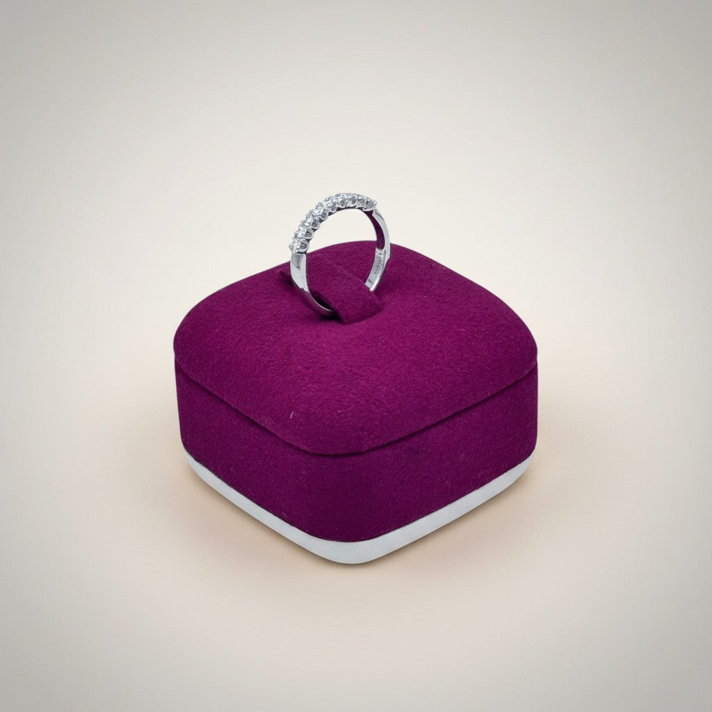 ANELLO VERETTA A 9 DIAMANTI GIORGIO VISCONTI IN ORO BIANCO 18kt, 036ct - AB16009B