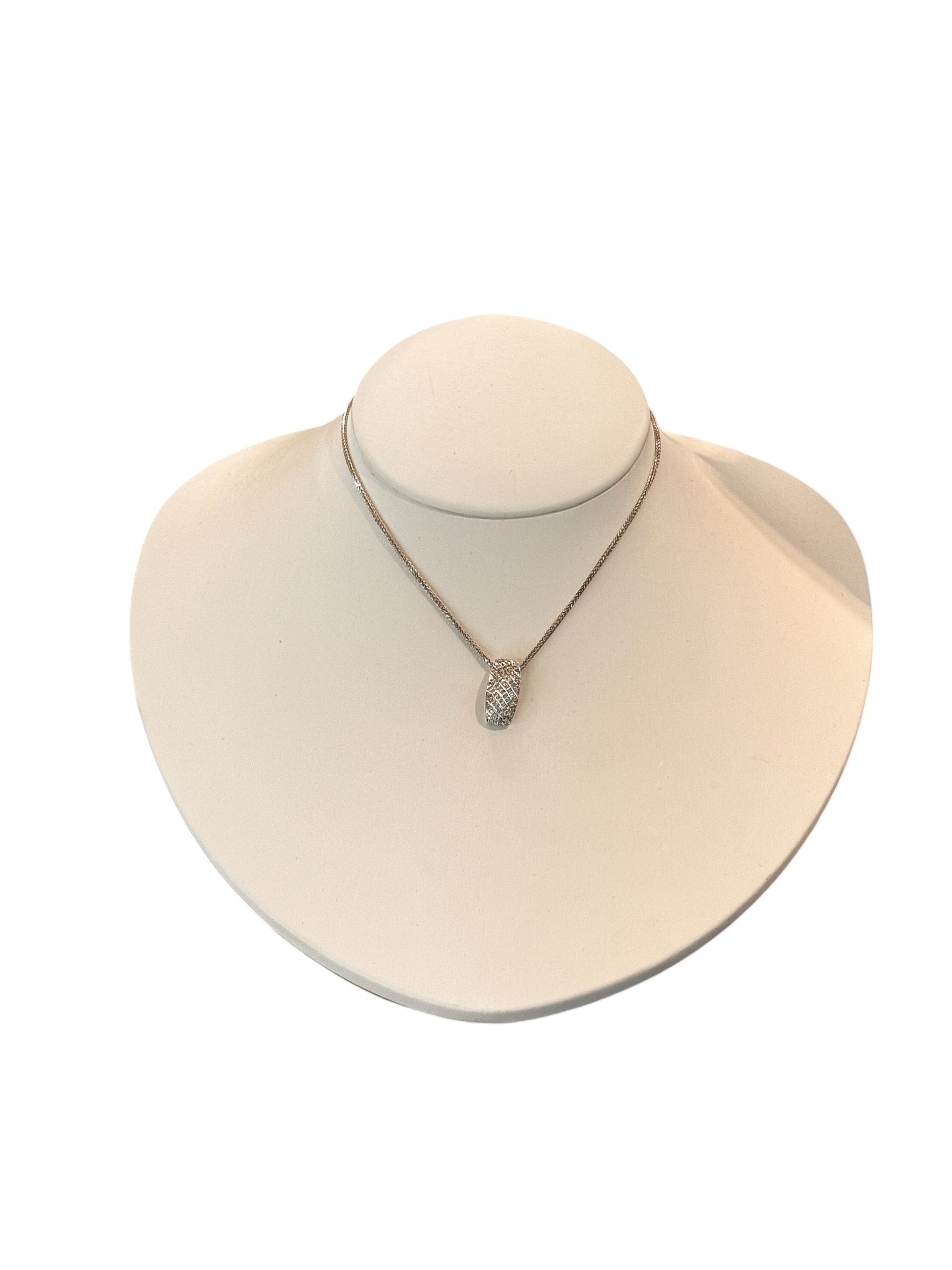 Collana Donna Oro in oro bianco e diamanti con pendente, 0.20ct - DTP0599