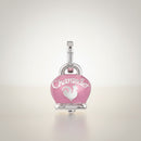 Ciondolo Chantecler campanella media in argento e smalto rosa - 41887