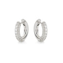 Orecchini Buonocore in oro bianco 18kt a cerchio & diamanti bianchi (3 file) 12mm, 0.47ct - 083O01DW