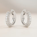 Orecchini Buonocore in oro bianco 18kt a cerchio & diamanti bianchi (3 file) 12mm, 0.47ct - 083O01DW