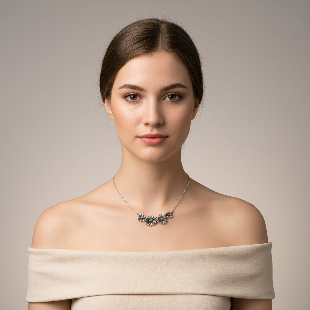 collana Giovanni Raspini in argento, swing margherite - 09539