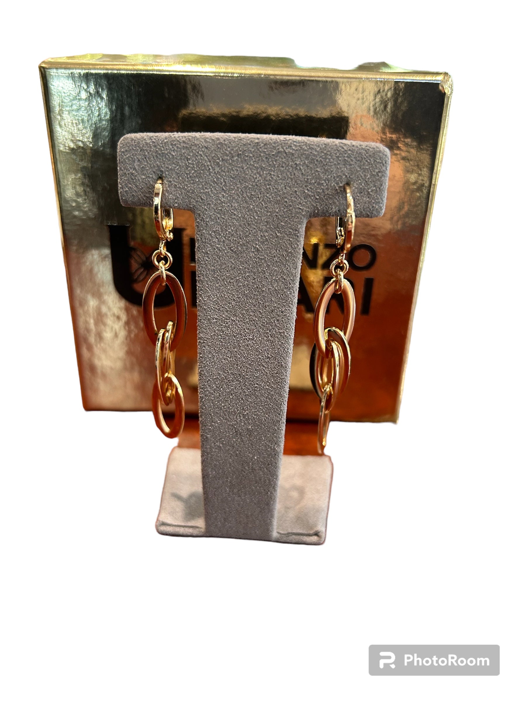 Golden bronze pendant earrings - MAGIC OR 052G