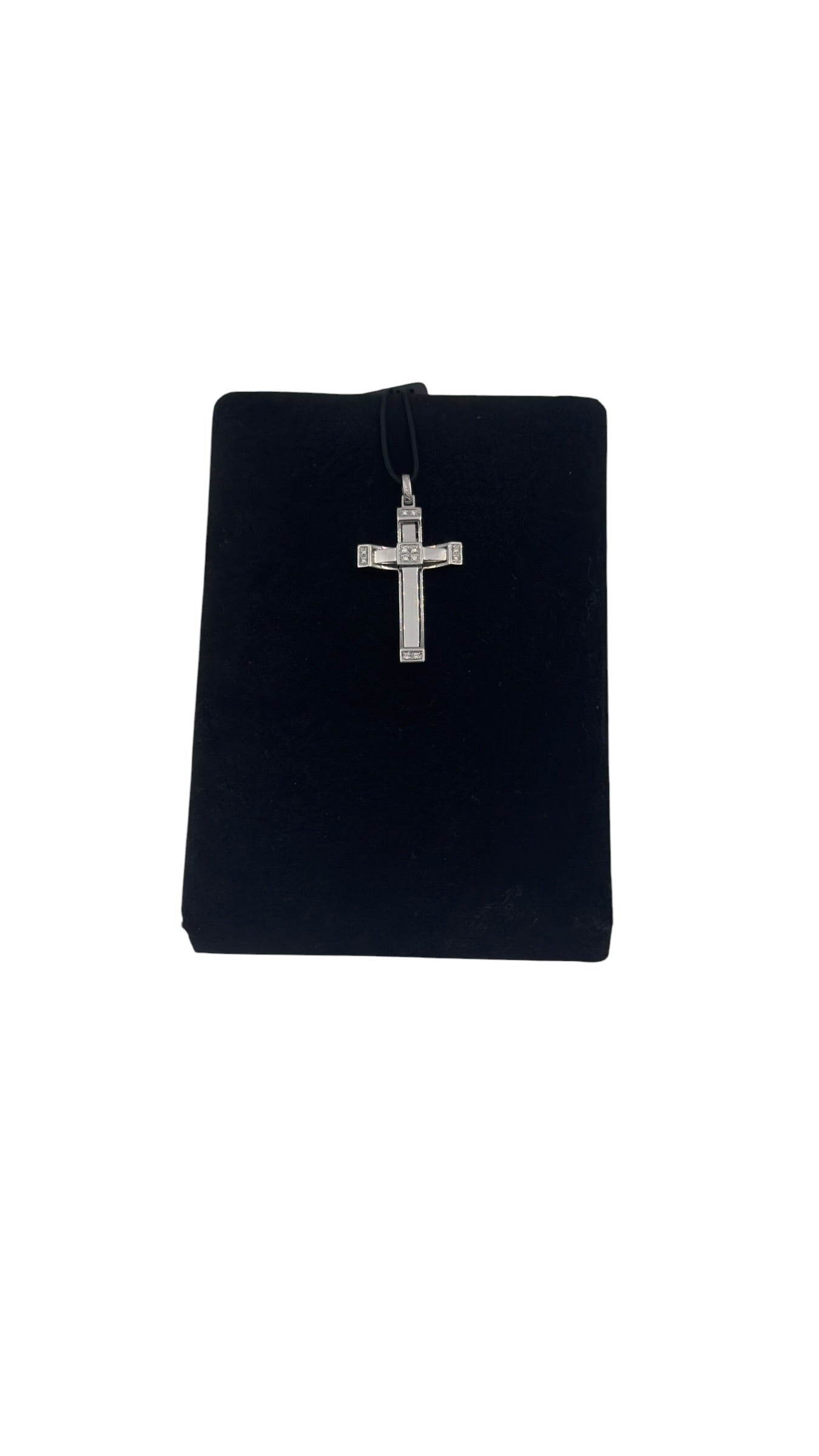 Ciondolo Zancan Croce in oro bianco 18kt e diamanti, 0.14ct - EPE082B