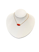 Mazza - Collana in oro giallo 18kt con ciondolo di corallo rosso - CL BOCCA CRL