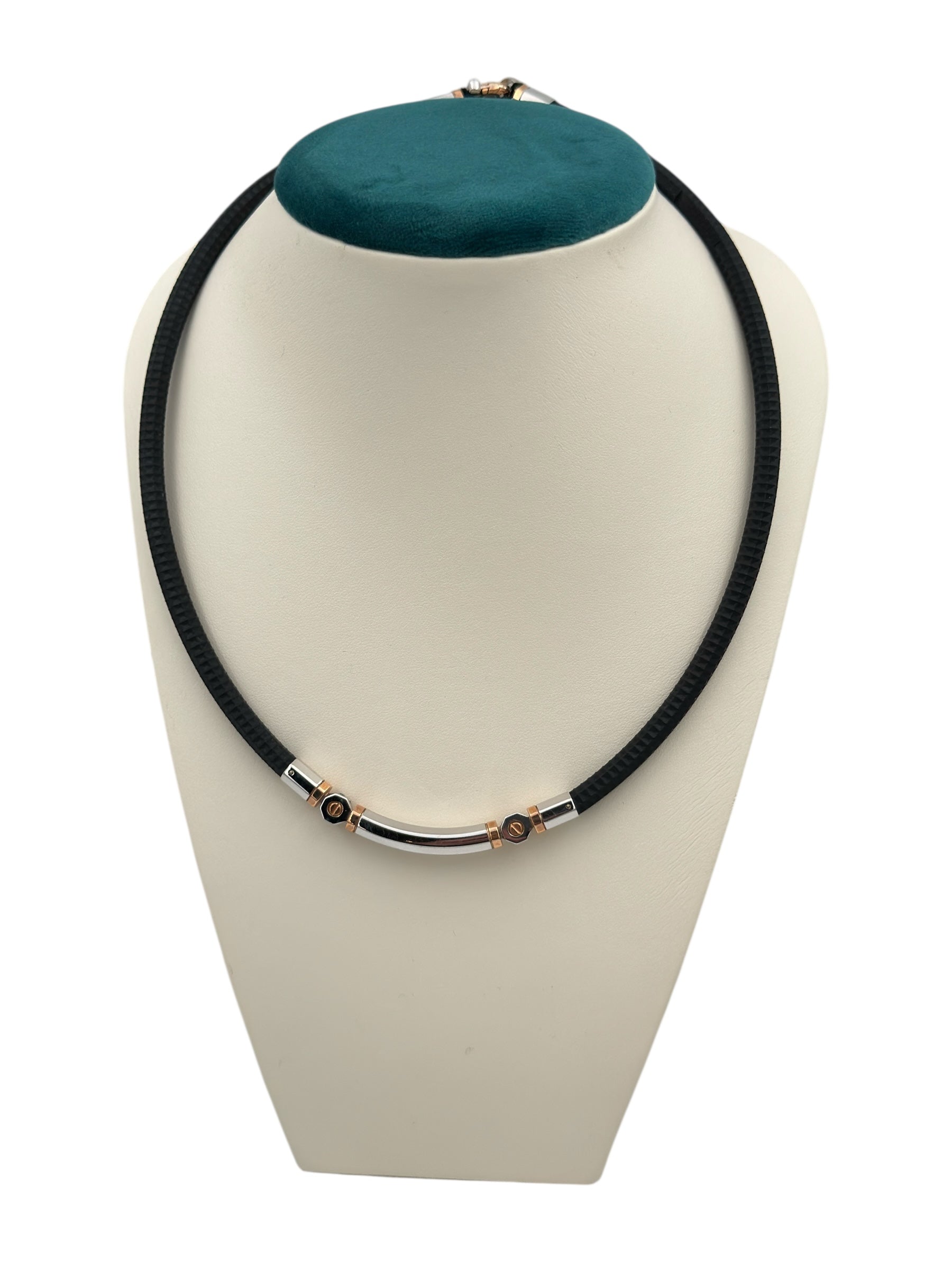 Girocollo Baraka da uomo n caucciu', oro bianco e rosa 18kt - GC21062
