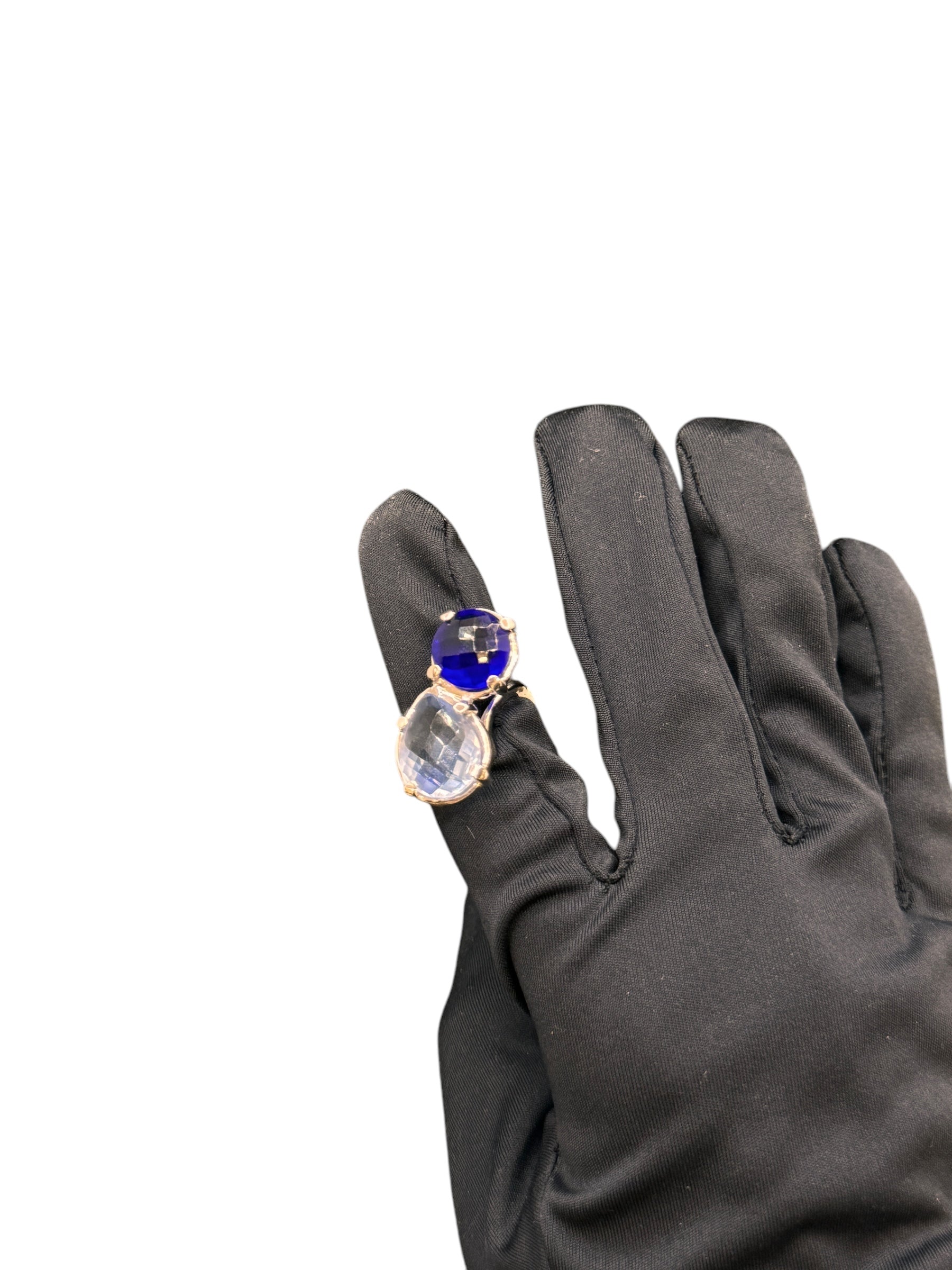 Anello Labriola in argento con pietre blu spinello e azzurro acquamarina - AG1041/B