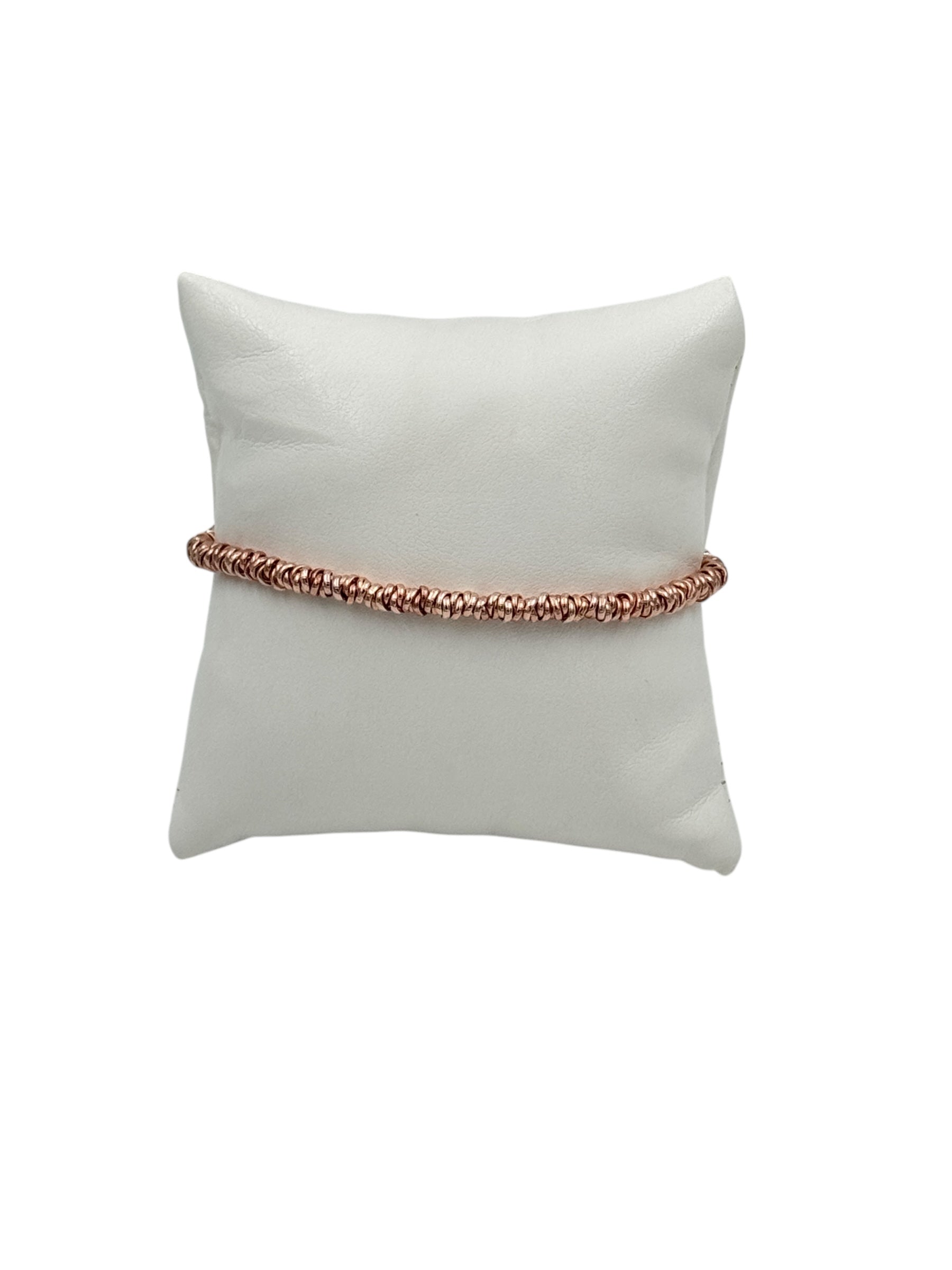 Bracciale Spadarella in argento rosato, unisex, con anellini - SPBR268-rosato