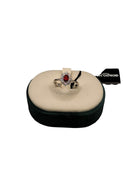 Giorgio Visconti Anello in oro bianco 18 kt con rubino naturale ct 0,57 e diamanti naturali ct 0,35 - AB13092AR