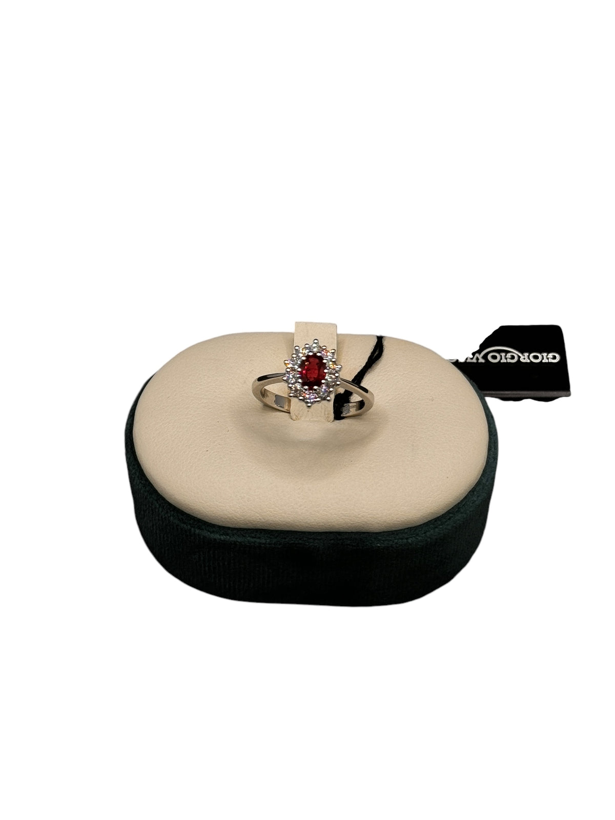 Giorgio Visconti Anello in oro bianco 18 kt con rubino naturale ct 0,57 e diamanti naturali ct 0,35 - AB13092AR