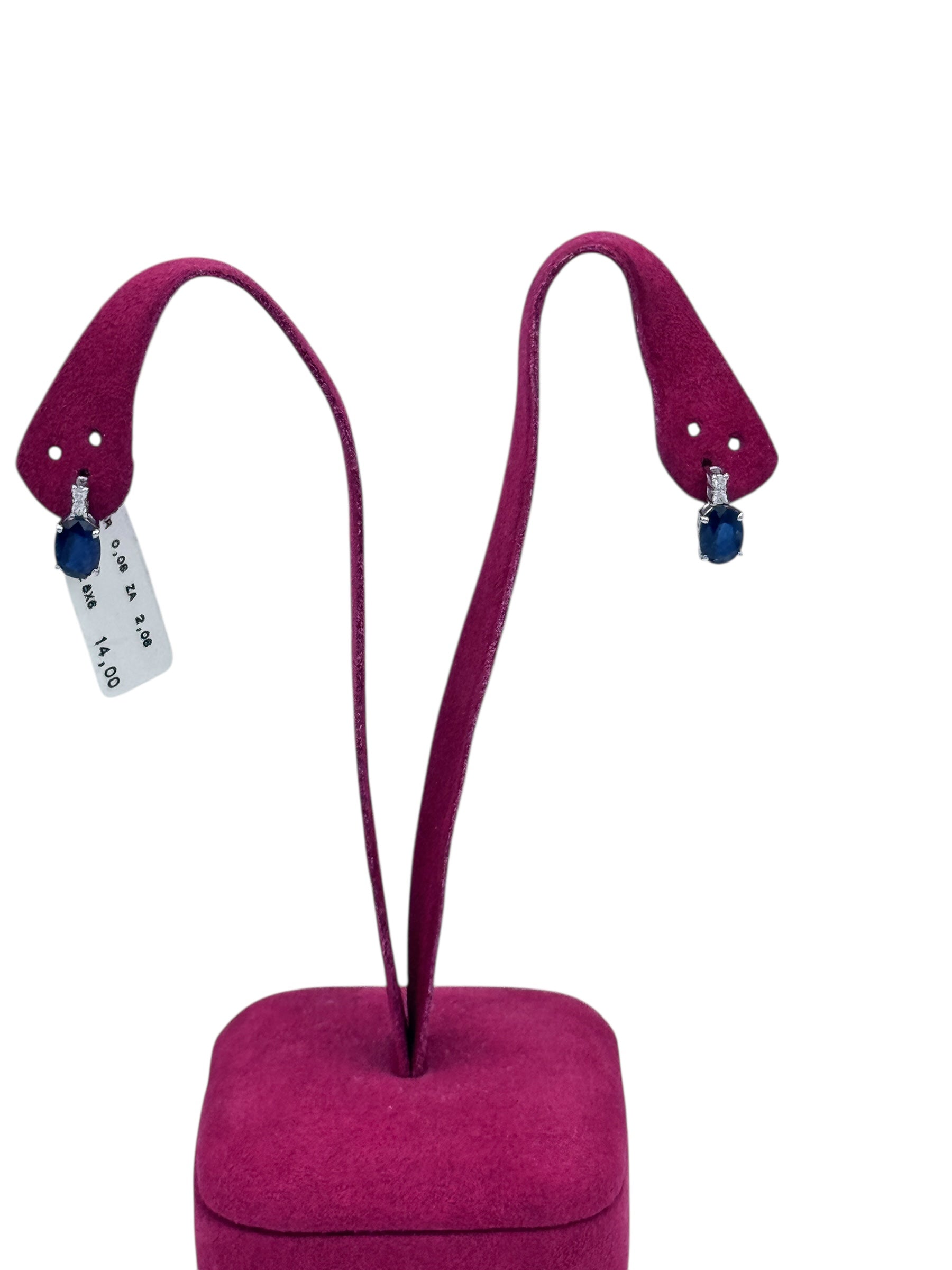 Diana - Orecchini in oro bianco 18kt, diamanti e zaffiri - OR D. M307-ZA