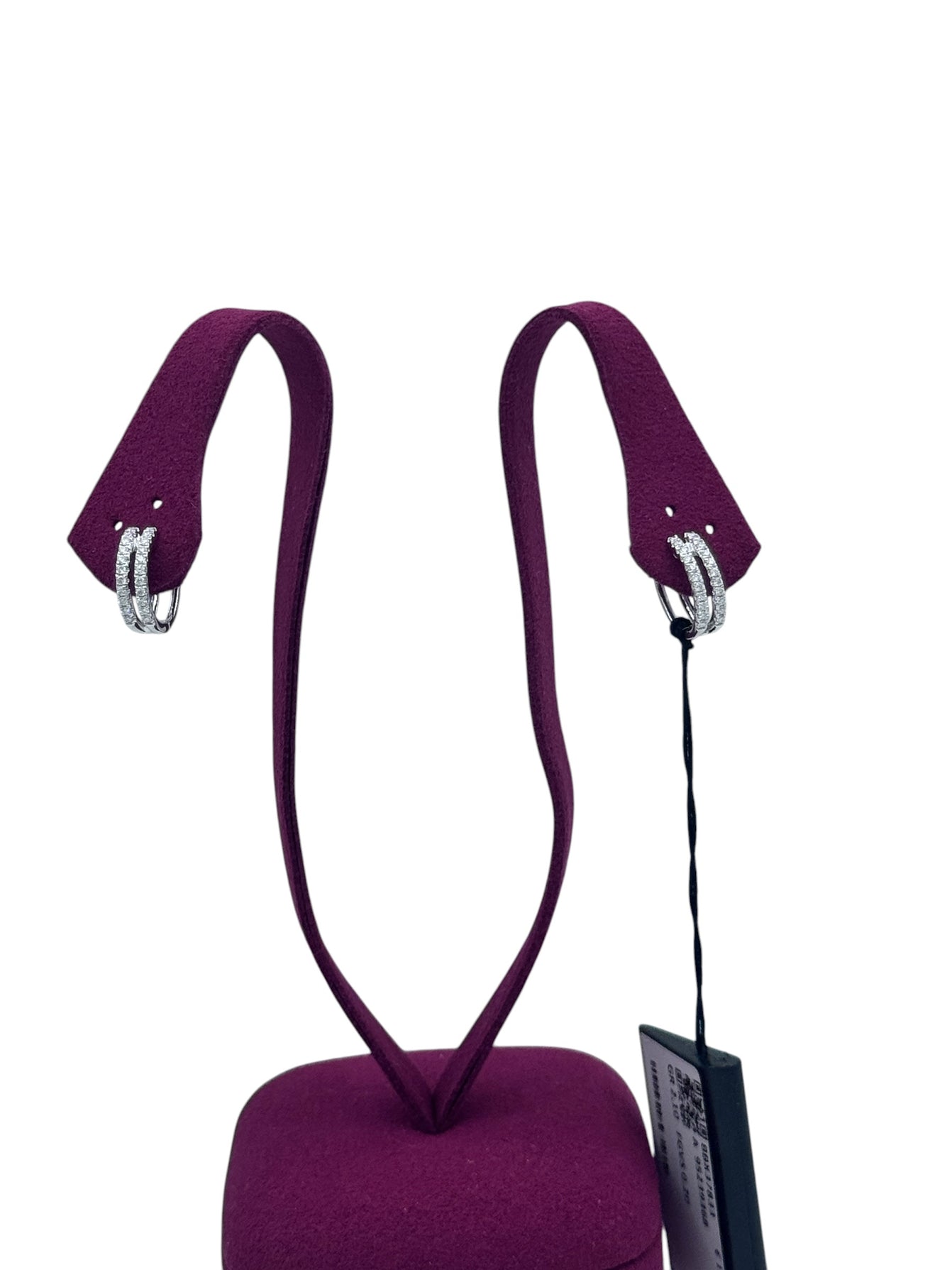 Orecchini a cerchio Giorgio Visconti in oro bianco 18kt e diamanti, 0.20ct - BBX37833