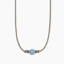 Mabina Man - Silver necklace with sand cord and turquoise stone TROPICAL - 553589