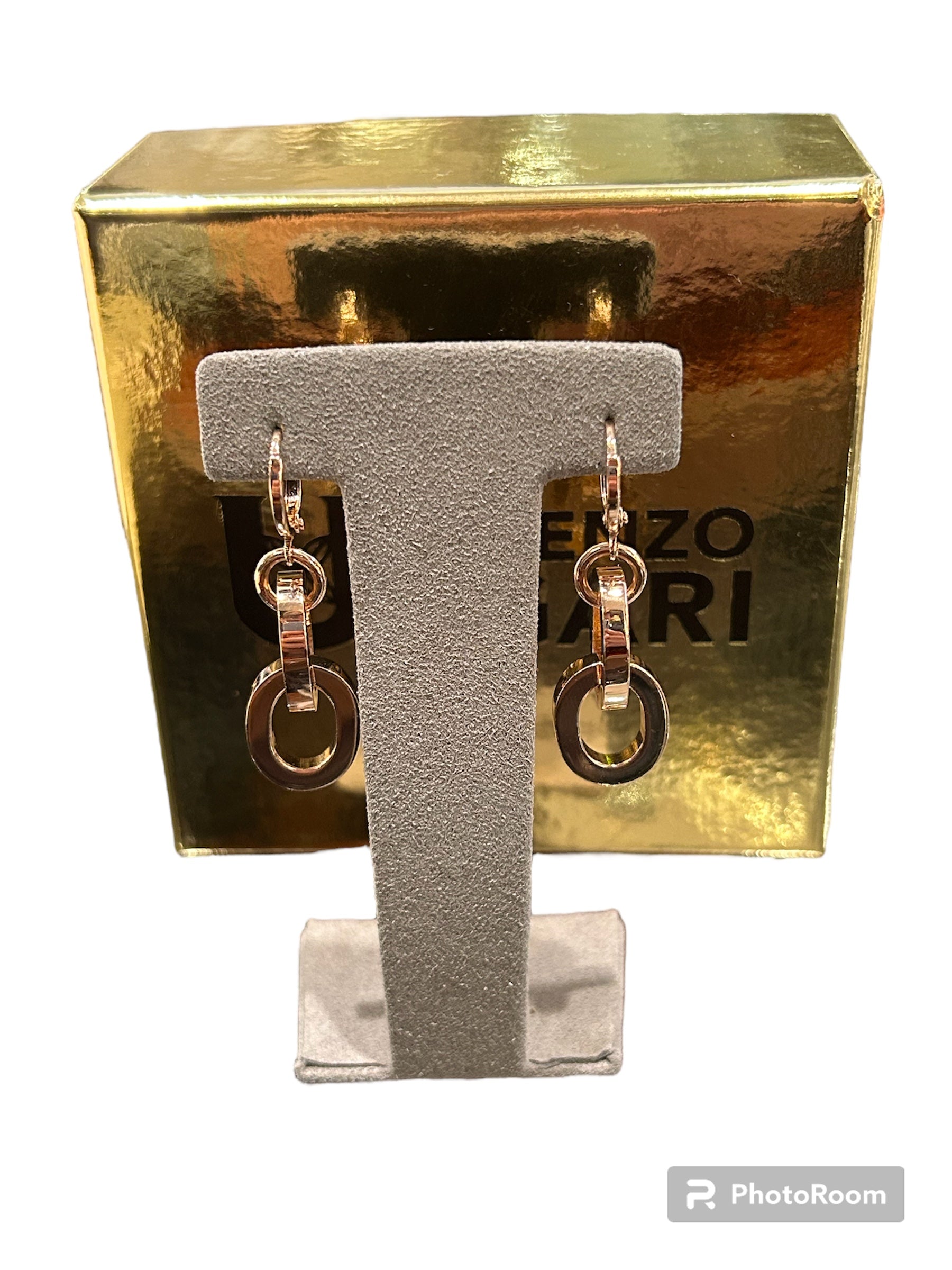 Round pendant earrings in rose bronze - MAGIC OR 056