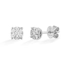 Boucles d'oreilles point lumineux en or blanc et diamants, 0,27 ct - 384O01DW